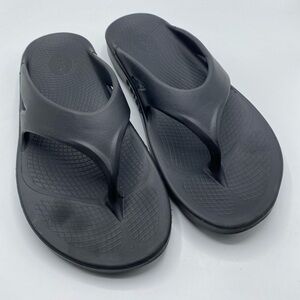 OOFOS Ooriginal Sandals Black Flip Flops, Men's Size 14 Thong Orthopedic